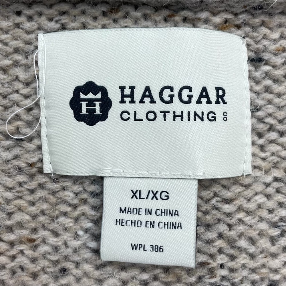 Haggar Wool Blend Shawl Collar Cardigan Vest Mens XL Tan Button Sweater - Picture 6 of 9